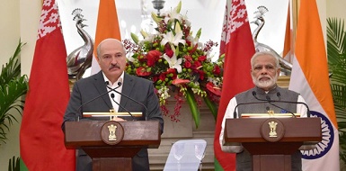 Александр Лукашенко и Премьер-министр Индии Нарендра Моди